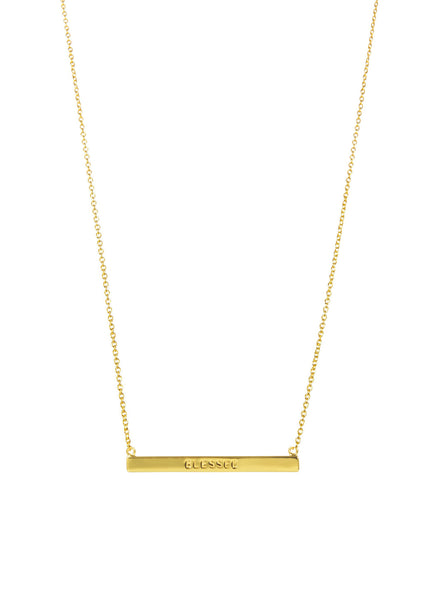 WORD BAR NECKLACE - BLESSED