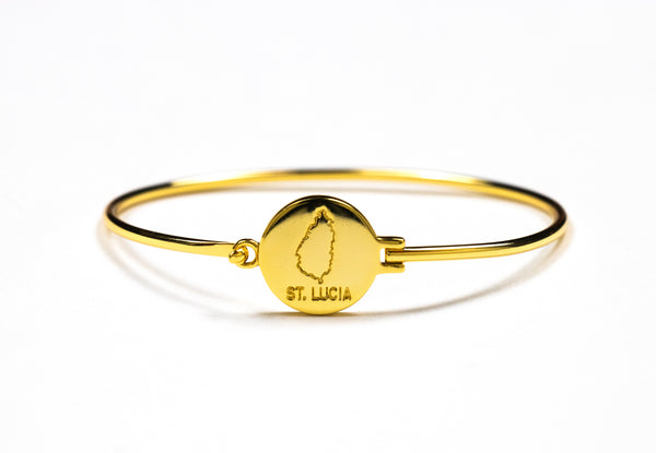DISC BRACELET - ST. LUCIA MAP