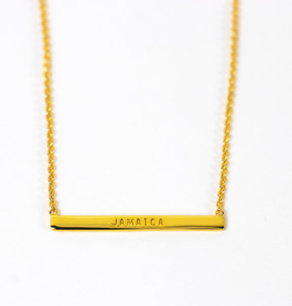 WORD BAR NECKLACE - JAMAICA