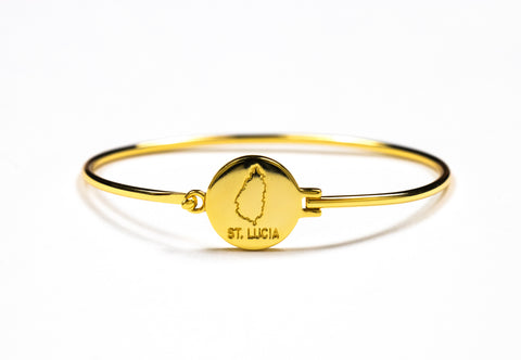DISC BRACELET - ST. LUCIA MAP