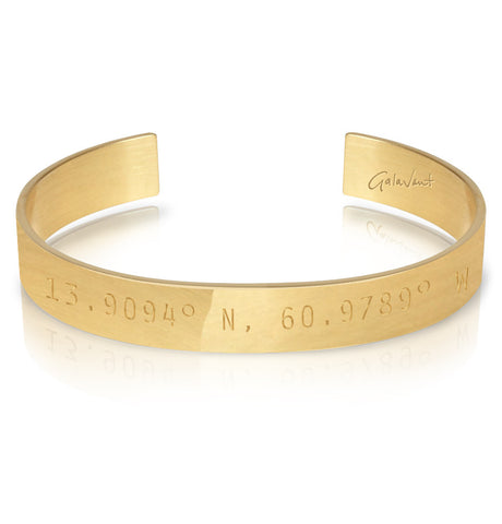 WORD UNISEX CUFF - ST. LUCIA'S NAUTICAL COORDINATES